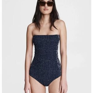 NWT Rag & Bone Aster Tube Bodysuit Sz 0 Navy & white